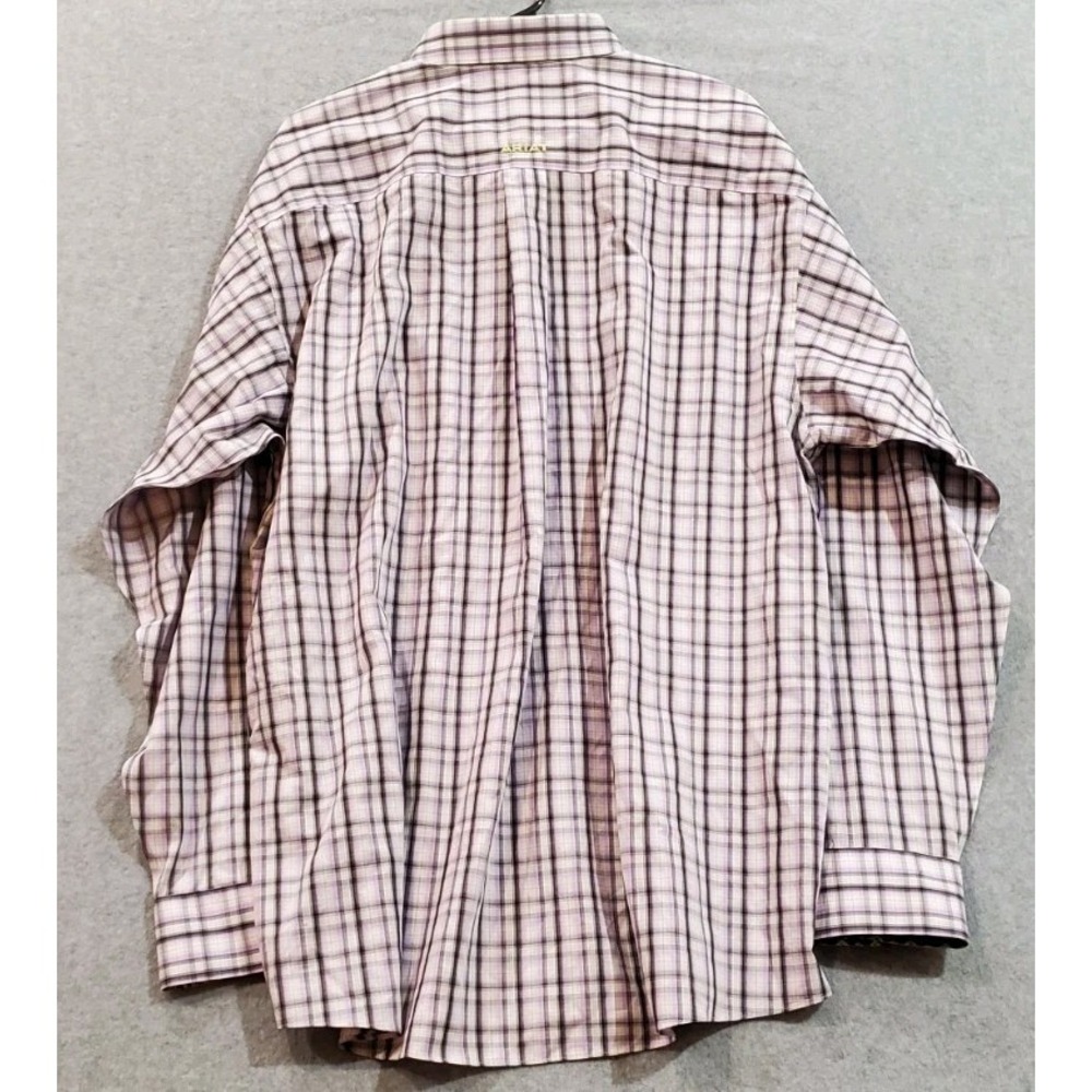 Ariat Men's Long Sleeve Button Down Shirt Size XL, Blue, Wrinkle-Free, Plaid - Picture 2 of 10